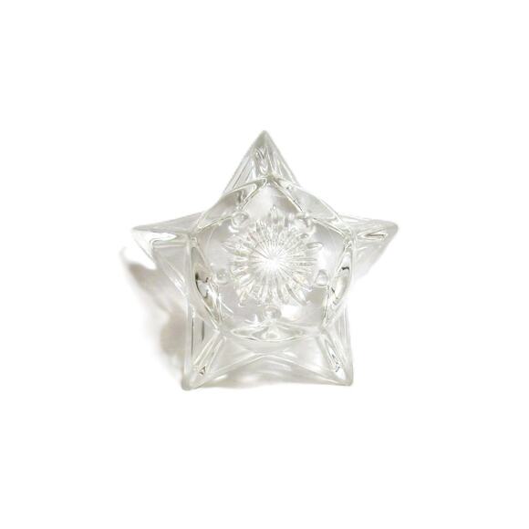 Candle Holder Star Shaped Clear Glass for Tapered Candles Holiday Decor - Picture 3 of 3